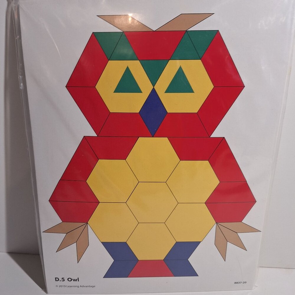 Pattern Block Activity Set Pre-K-Grade 3 20 Cards Shapes Learning Advantage - Picture 2 of 7